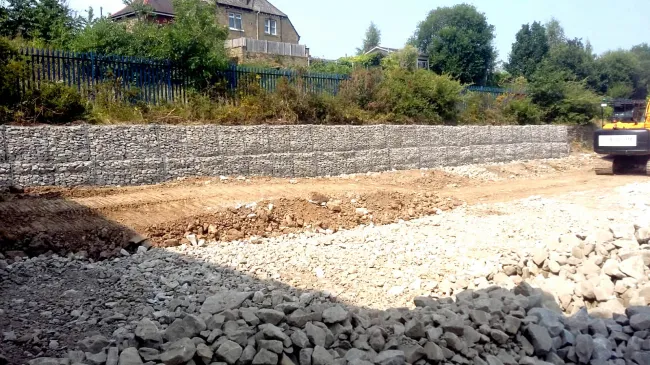 Gabion wall installation